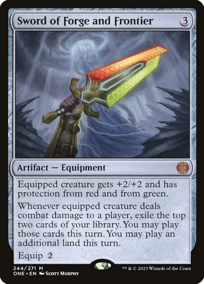 2023 Phyrexia: All Will Be One Sword of Forge and Frontier #244 mythic card image