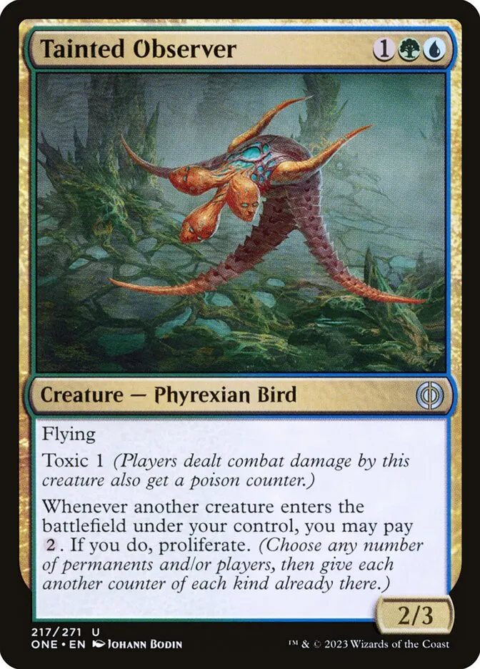 2023 Phyrexia: All Will Be One Tainted Observer #217 uncommon card image
