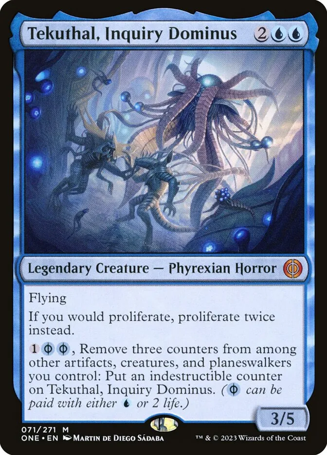 2023 Phyrexia: All Will Be One Tekuthal, Inquiry Dominus [Foil] mythic #71 mythic card image