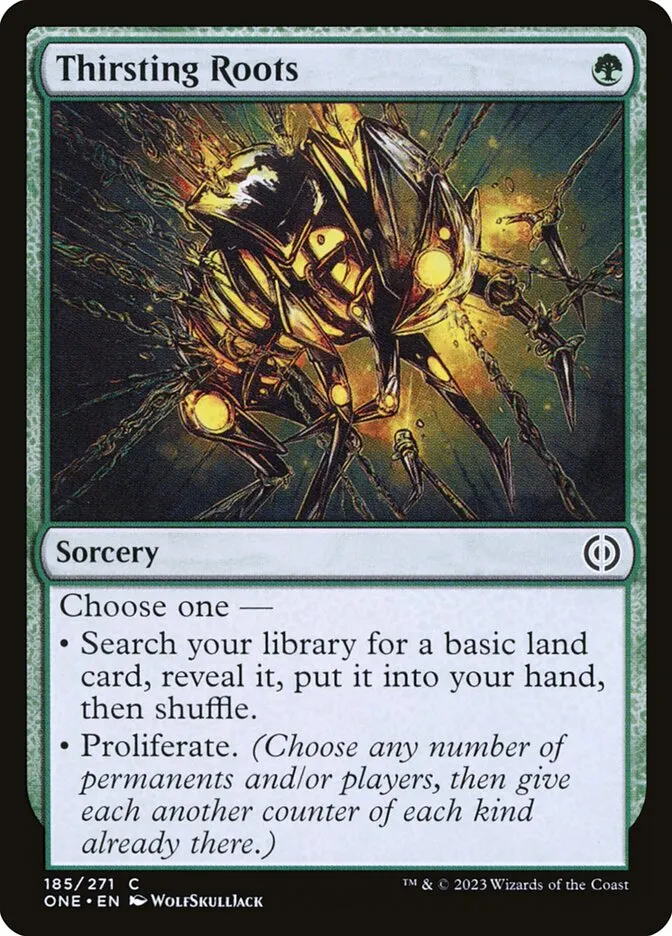 2023 Phyrexia: All Will Be One Thirsting Roots common #185 common card image