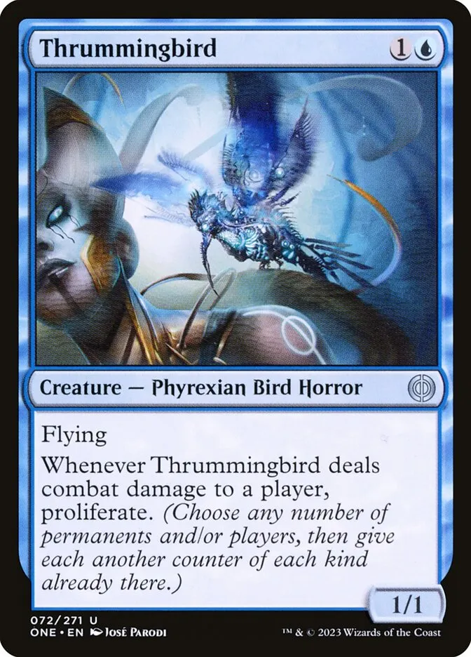 2023 Phyrexia: All Will Be One Thrummingbird [Foil] uncommon #72 uncommon card image