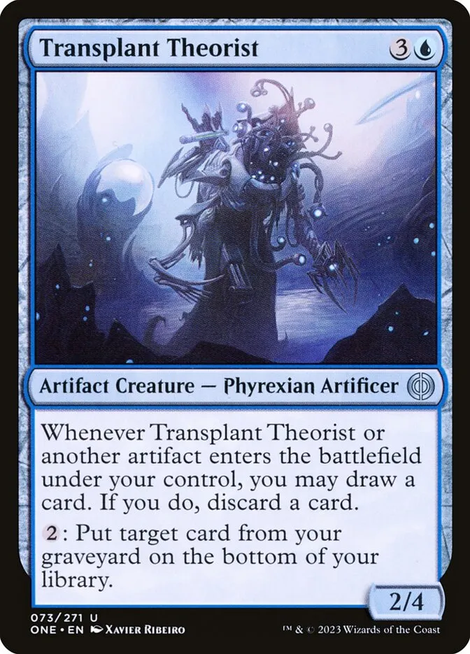 2023 Phyrexia: All Will Be One Transplant Theorist [Foil] uncommon #73 uncommon card image