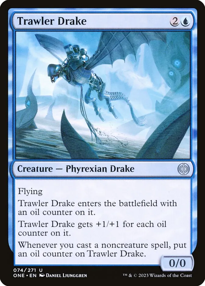 2023 Phyrexia: All Will Be One Trawler Drake #74 uncommon card image