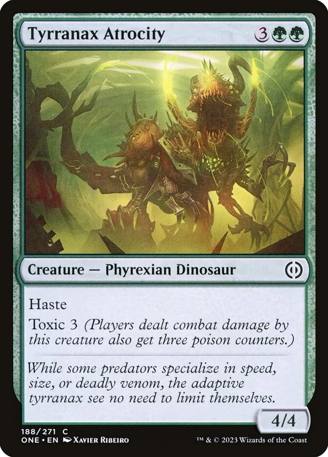 2023 Phyrexia: All Will Be One Tyrranax Atrocity #188 common card image