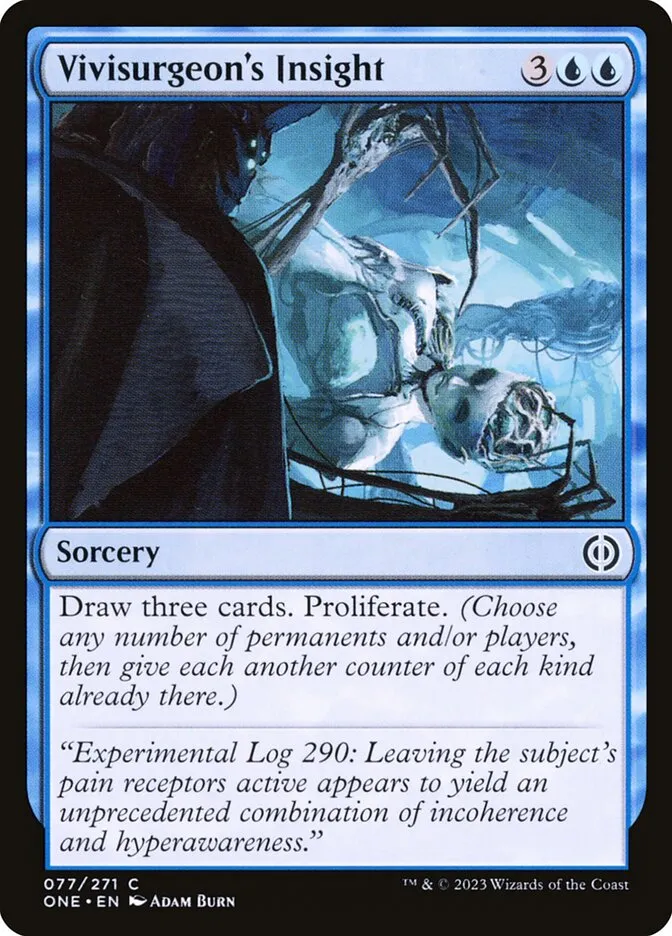 2023 Phyrexia: All Will Be One Vivisurgeon's Insight [Foil] common #77 common card image