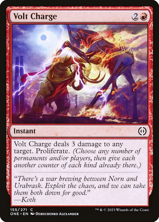 2023 Phyrexia: All Will Be One Volt Charge common #155 common card image