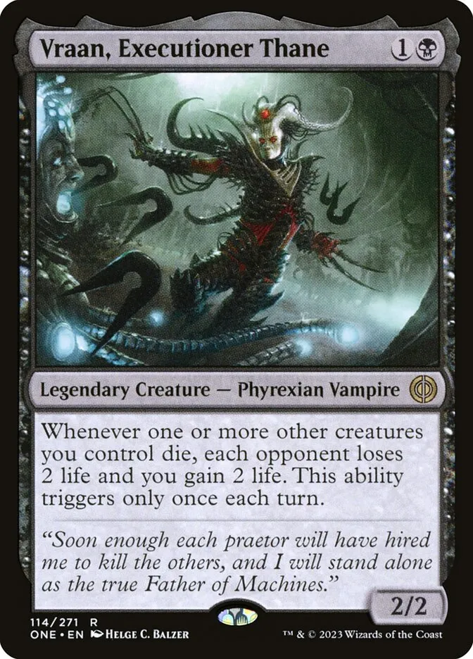 2023 Phyrexia: All Will Be One Vraan, Executioner Thane #114 rare card image
