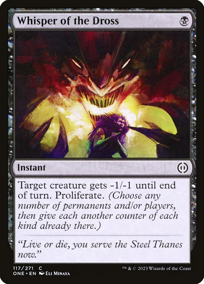 2023 Phyrexia: All Will Be One Whisper of the Dross [Foil] common #117 common card image