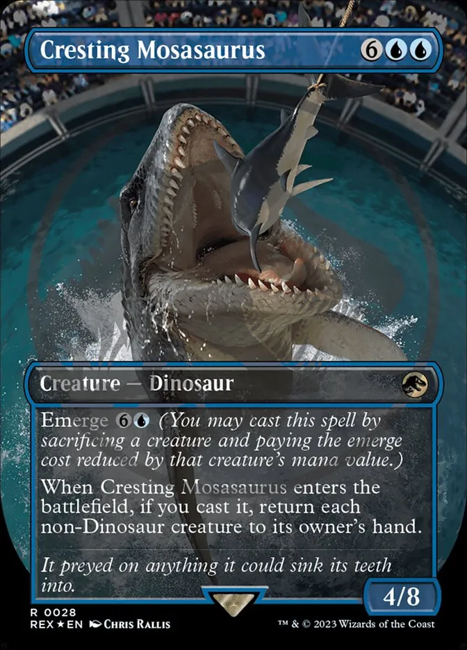 2023 Jurassic World Collection Cresting Mosasaurus #28 rare card image