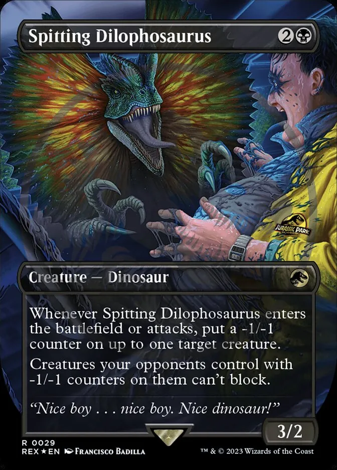 2023 Jurassic World Collection Spitting Dilophosaurus #29 rare card image