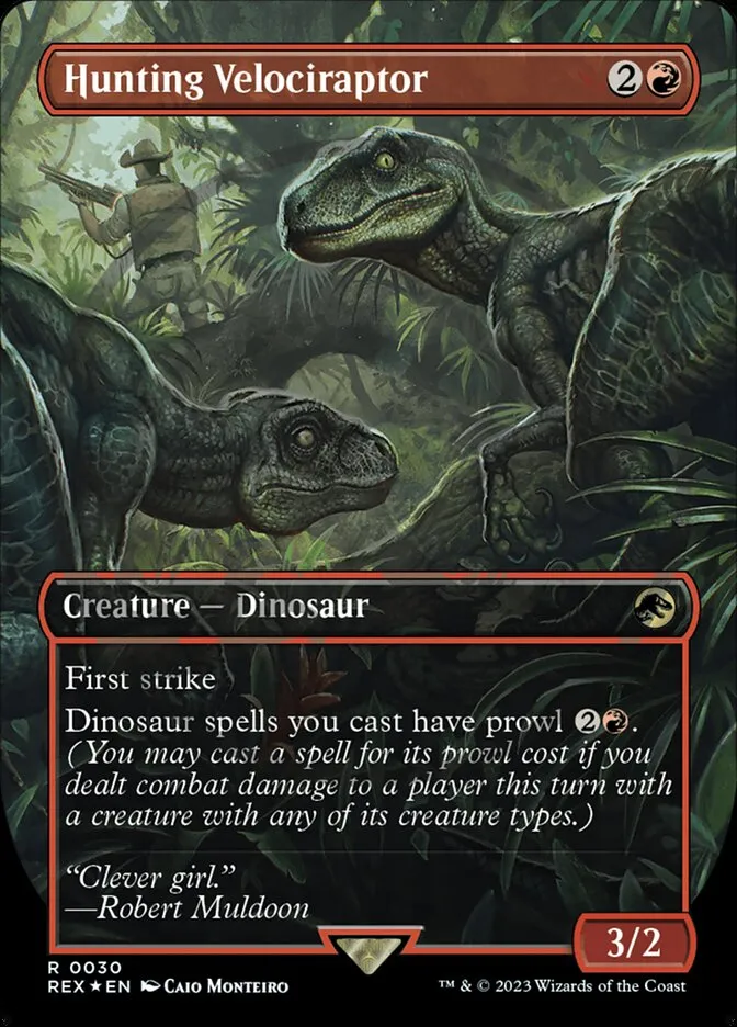 2023 Jurassic World Collection Hunting Velociraptor #30 rare card image