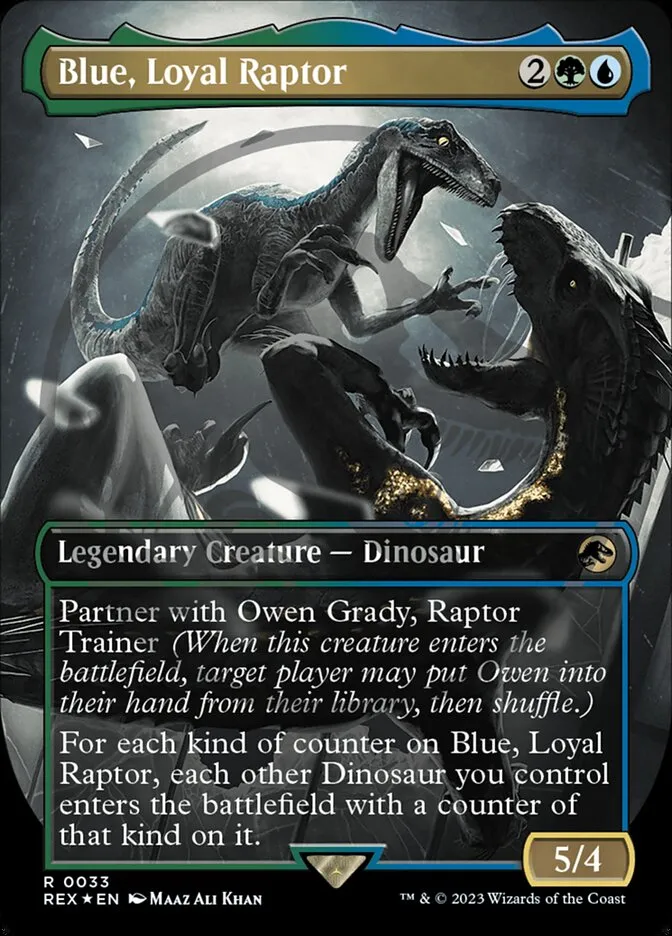 2023 Jurassic World Collection Blue, Loyal Raptor #33 rare card image