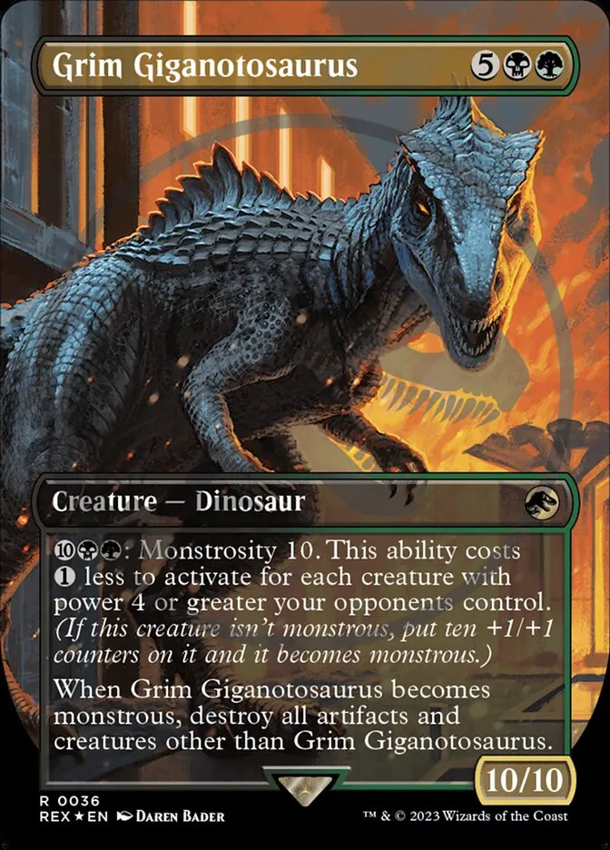 2023 Jurassic World Collection Grim Giganotosaurus #36 rare card image