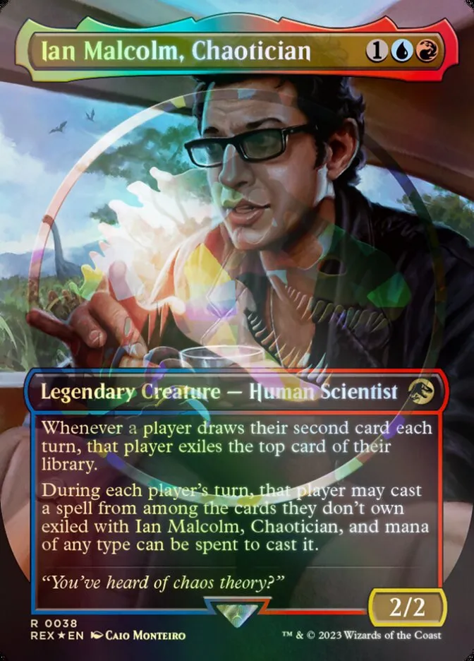 2023 Jurassic World Collection Ian Malcolm, Chaotician #38 rare card image