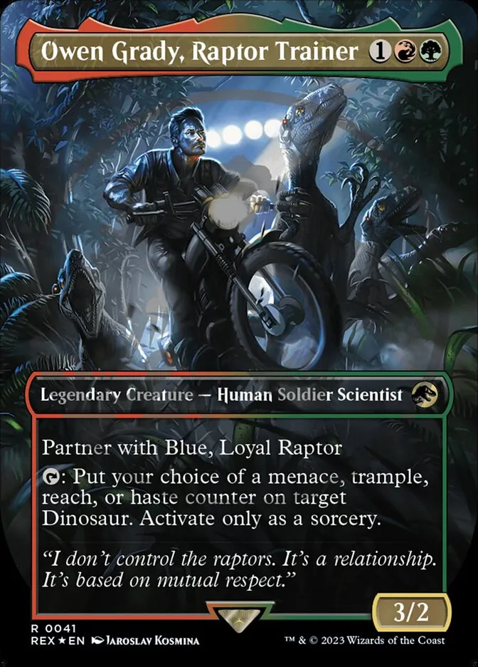 2023 Jurassic World Collection Owen Grady, Raptor Trainer #41 rare card image