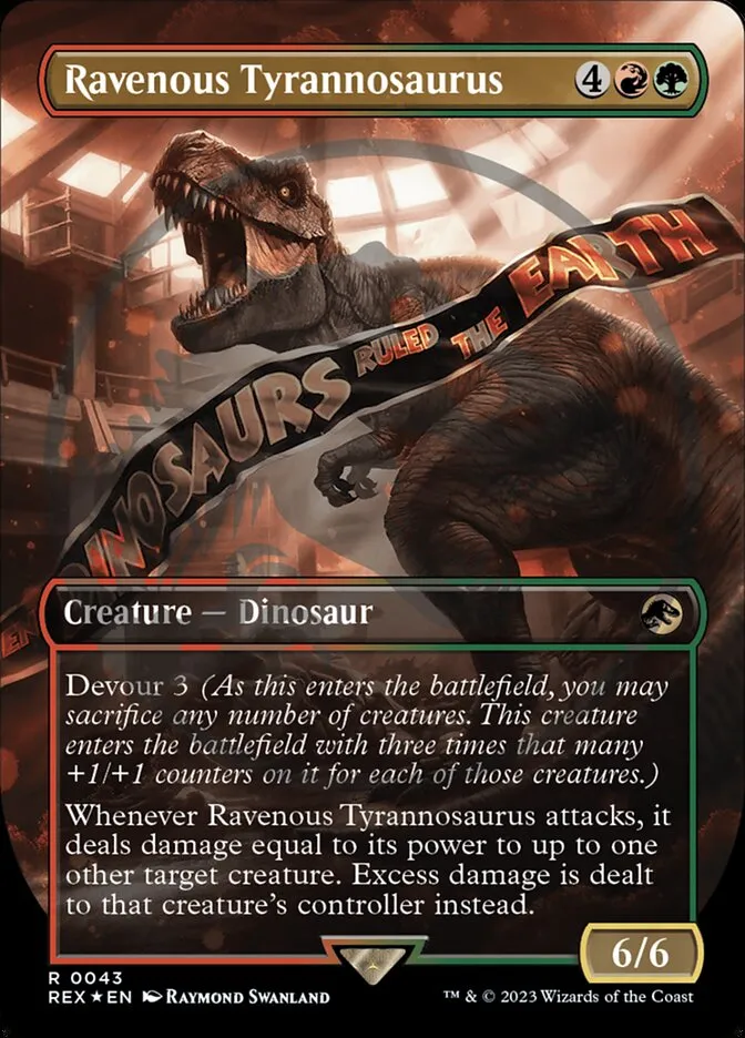 2023 Jurassic World Collection Ravenous Tyrannosaurus #43 rare card image
