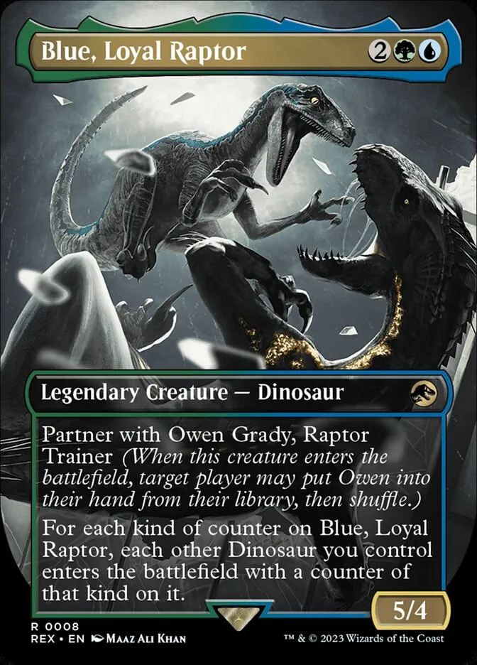 2023 Jurassic World Collection Blue, Loyal Raptor #8 rare card image