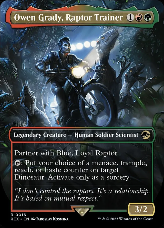 2023 Jurassic World Collection Owen Grady, Raptor Trainer rare #16 rare card image