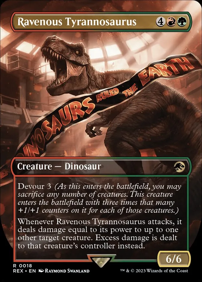 2023 Jurassic World Collection Ravenous Tyrannosaurus #18 rare card image