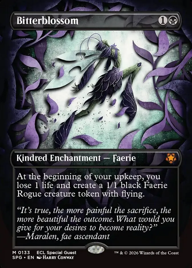 2023 Special Guests Bitterblossom [Borderless] mythic #133 mythic card image