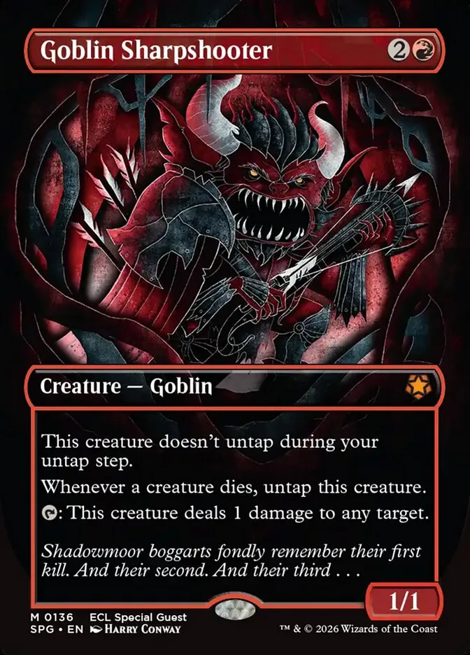 2023 Special Guests Goblin Sharpshooter [Borderless] mythic #136 mythic card image