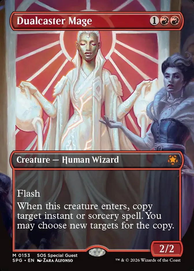 2023 Special Guests Dualcaster Mage #153 mythic card image