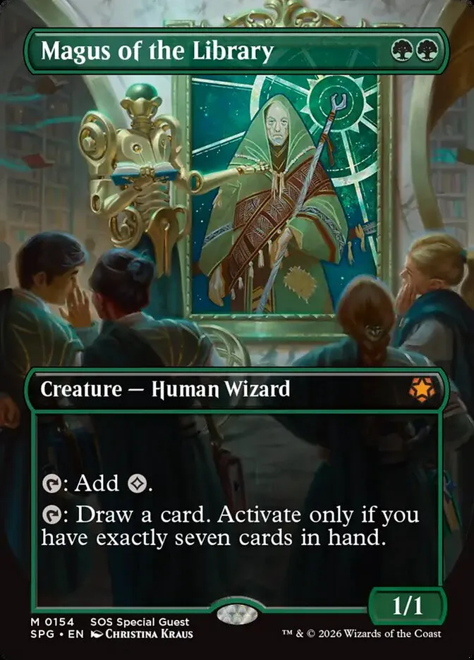 2023 Special Guests Magus of the Library [Borderless] mythic #154 mythic card image