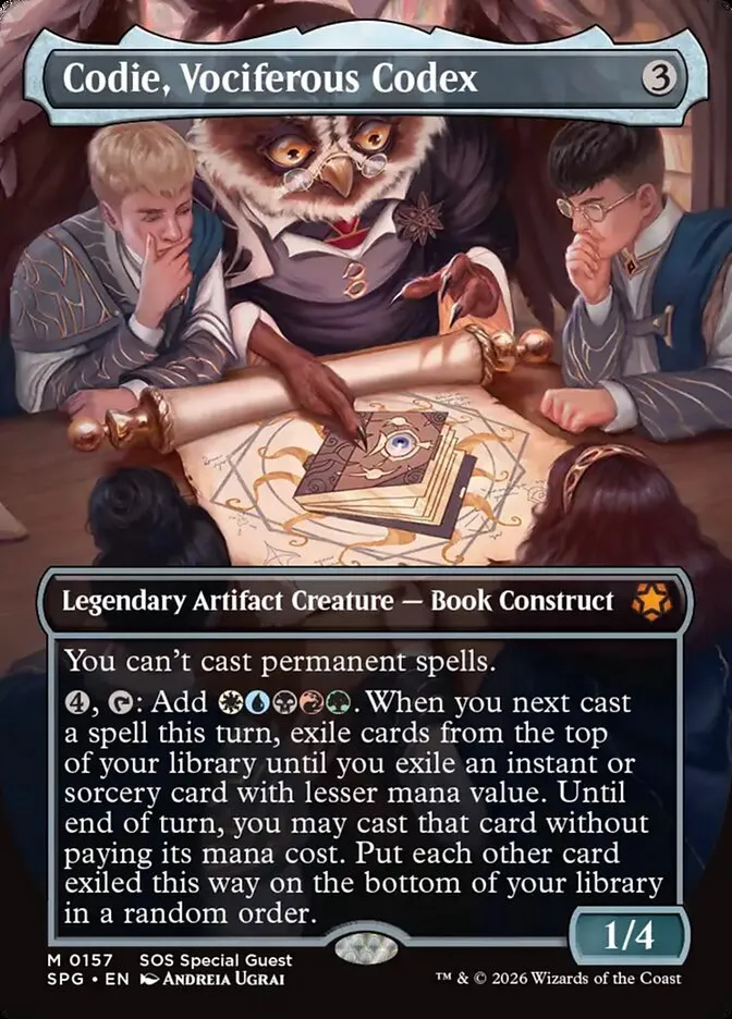 2023 Special Guests Codie, Vociferous Codex #157 mythic card image