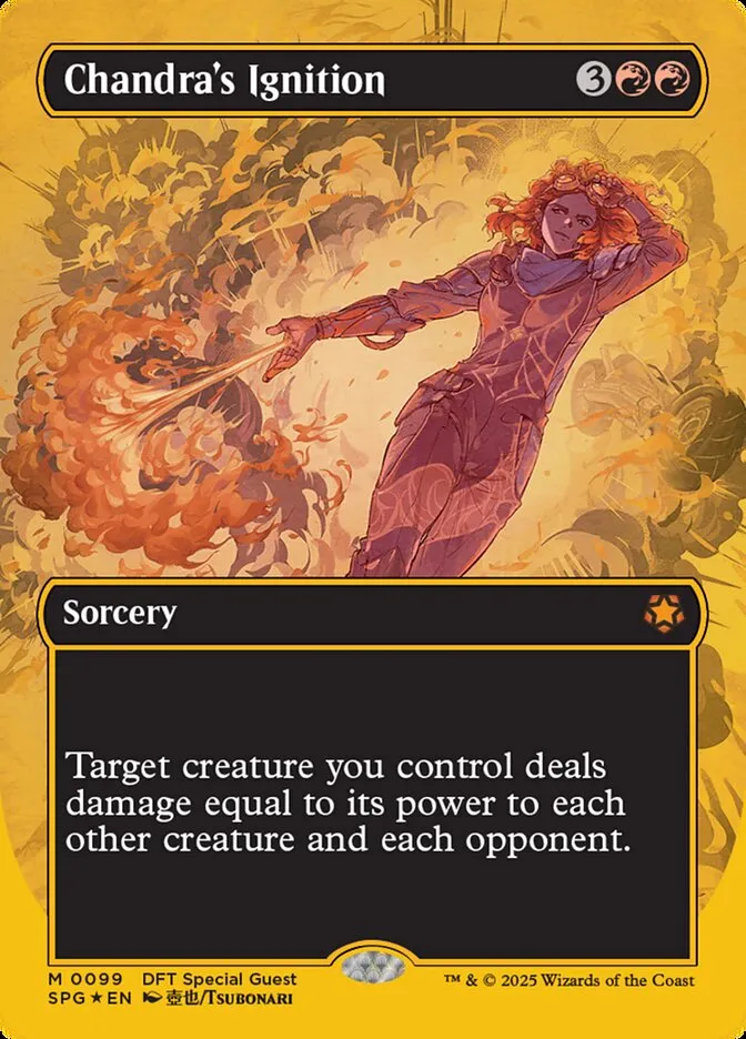 2023 Special Guests Chandra's Ignition #99 mythic card image