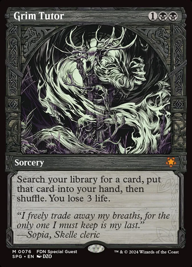 2023 Special Guests Grim Tutor mythic #76 mythic card image