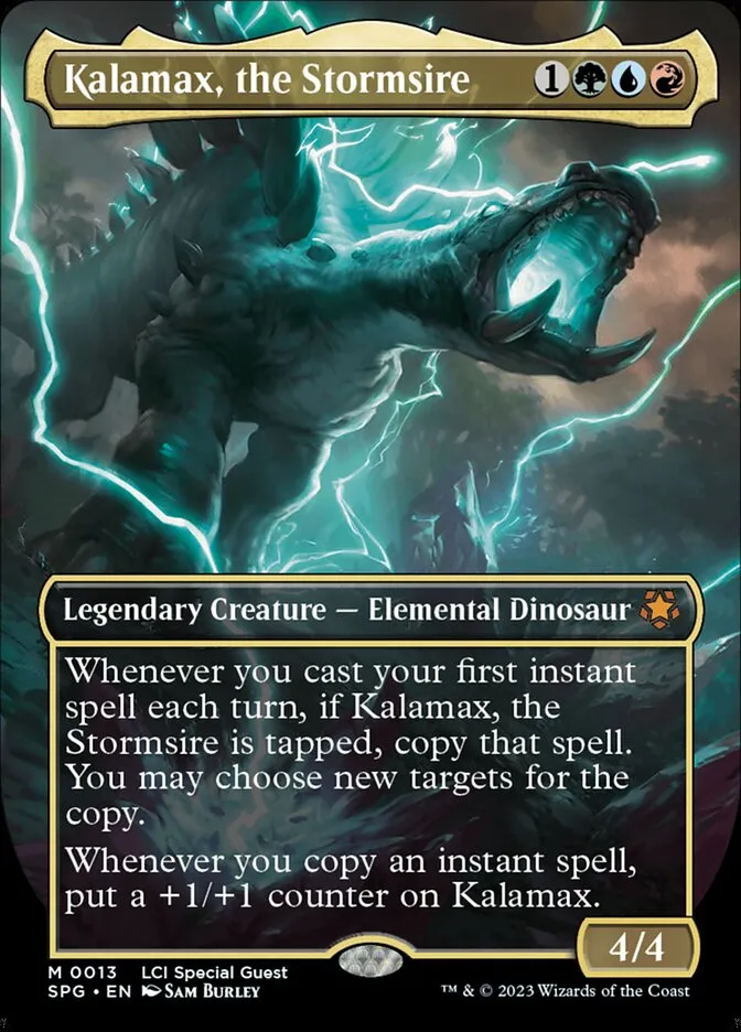 2023 Special Guests Kalamax, the Stormsire [Borderless Foil] mythic #13 mythic card image