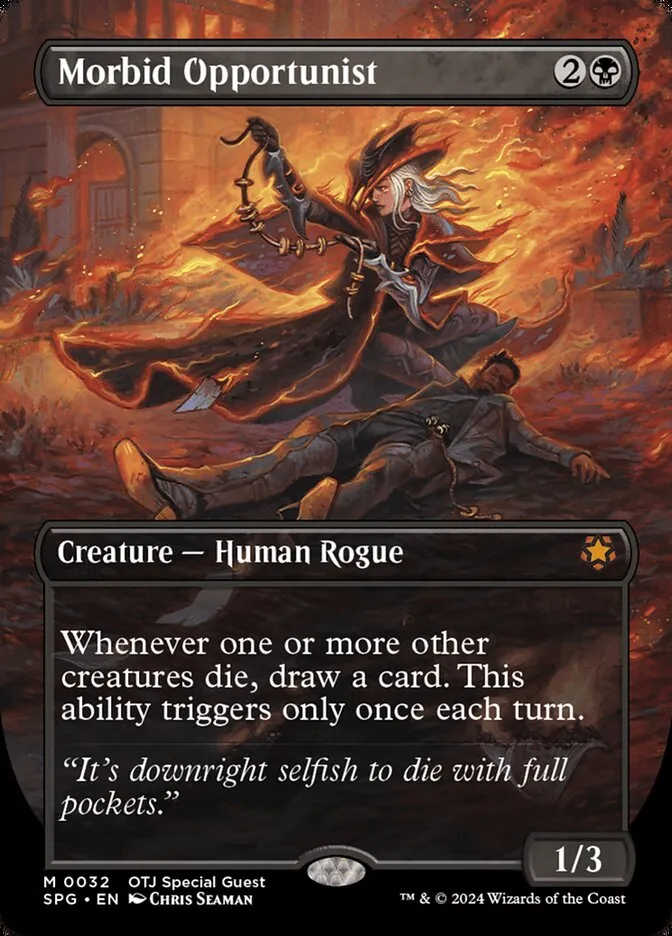 2023 Special Guests Morbid Opportunist [Borderless Foil] mythic #32 mythic card image