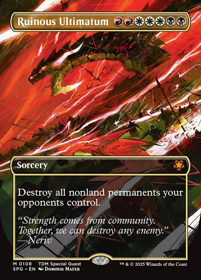 2023 Special Guests Ruinous Ultimatum [Borderless] mythic #108 mythic card image