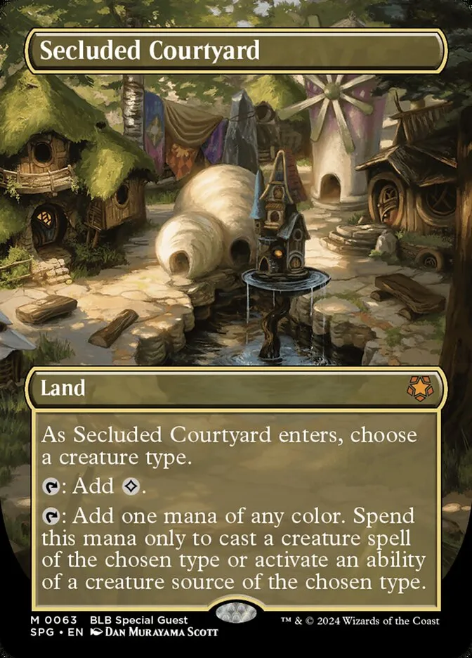 2023 Special Guests Secluded Courtyard [Borderless Foil] mythic #63 mythic card image
