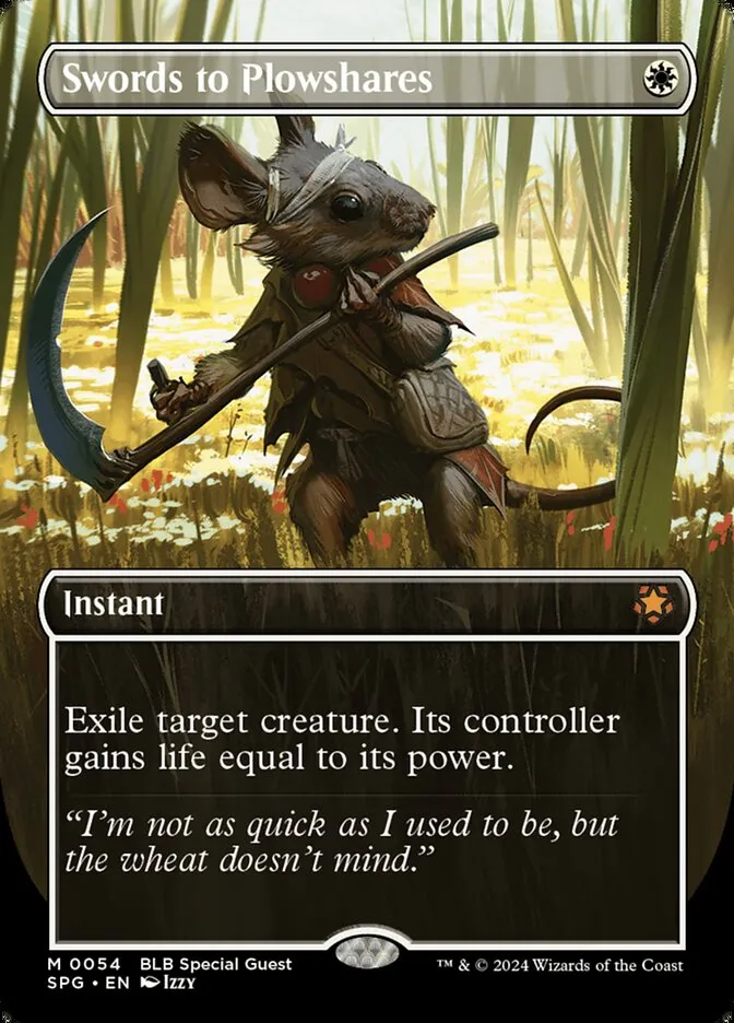 2023 Special Guests Swords to Plowshares [Borderless Foil] mythic #54 mythic card image