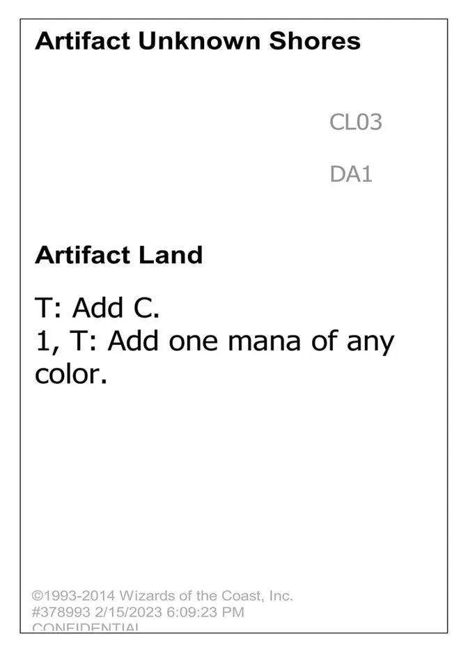 2023 Unknown Event Artifact Unknown Shores common #CL03a common card image