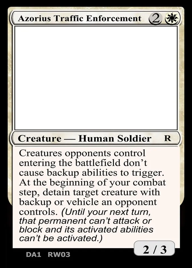 2023 Unknown Event Azorius Traffic Enforcement rare #RW03a rare card image