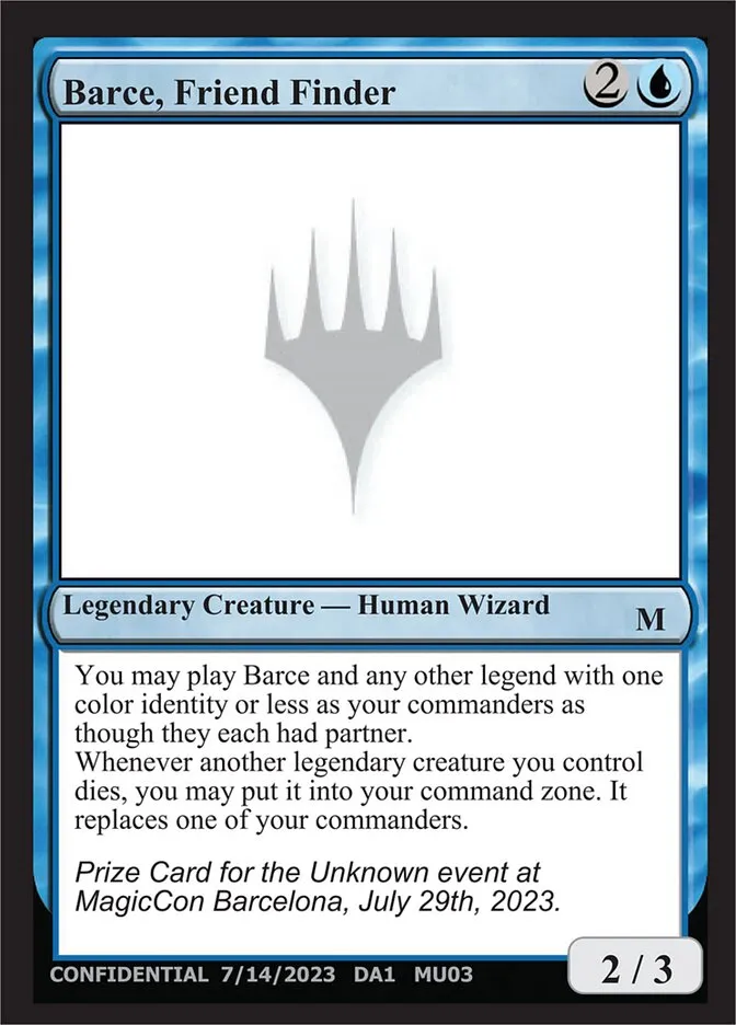 2023 Unknown Event Barce, Friend Finder #MU03 mythic card image