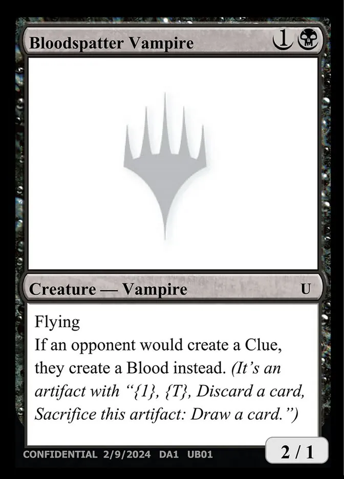2023 Unknown Event Bloodspatter Vampire uncommon #UB01a uncommon card image