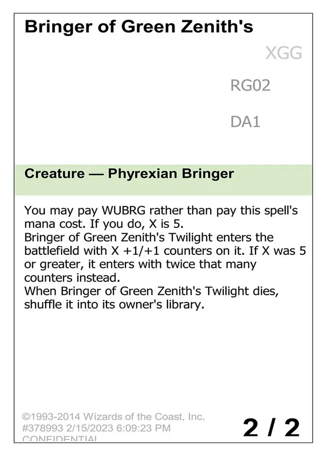 2023 Unknown Event Bringer of Green Zenith's Twilight #RG02a rare card image