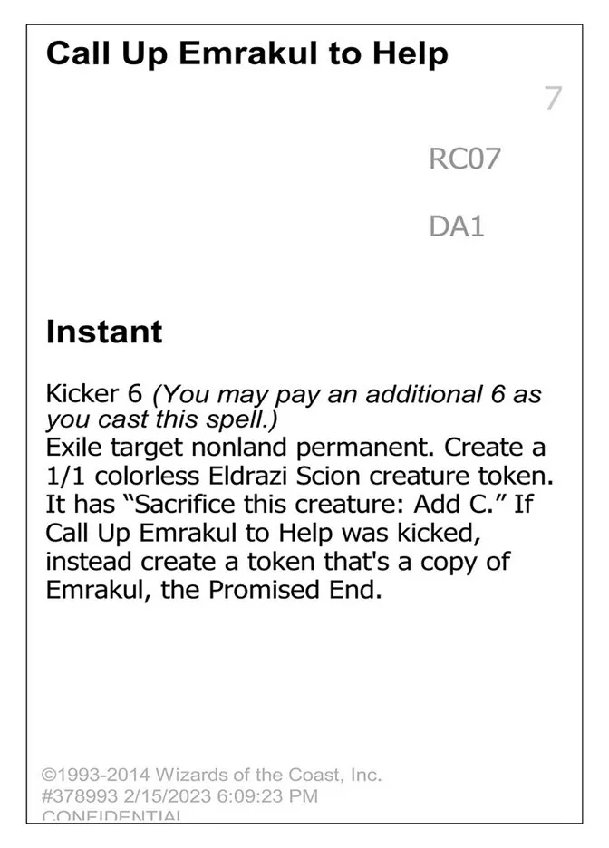 2023 Unknown Event Call Up Emrakul to Help #RC07a rare card image