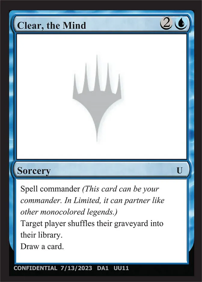 2023 Unknown Event Clear, the Mind uncommon #UU11a uncommon card image