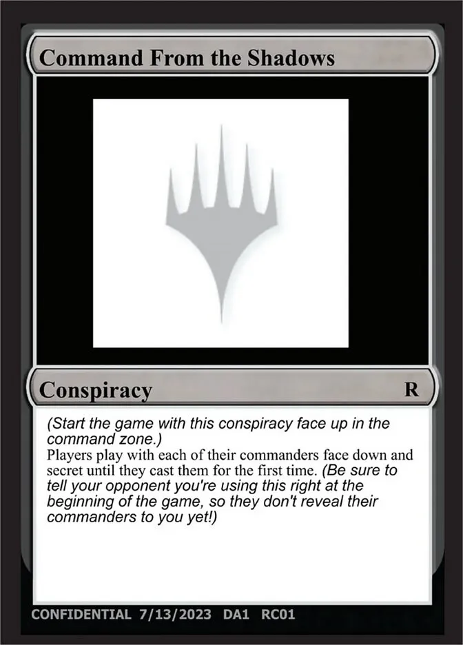 2023 Unknown Event Command From the Shadows rare #RC01b rare card image