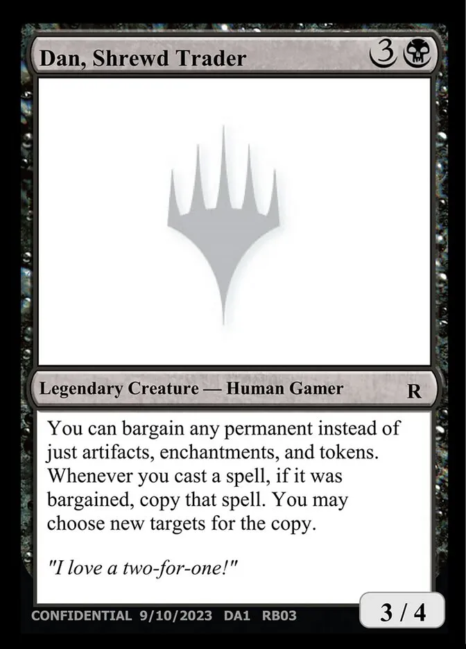 2023 Unknown Event Dan, Shrewd Trader rare #RB03b rare card image