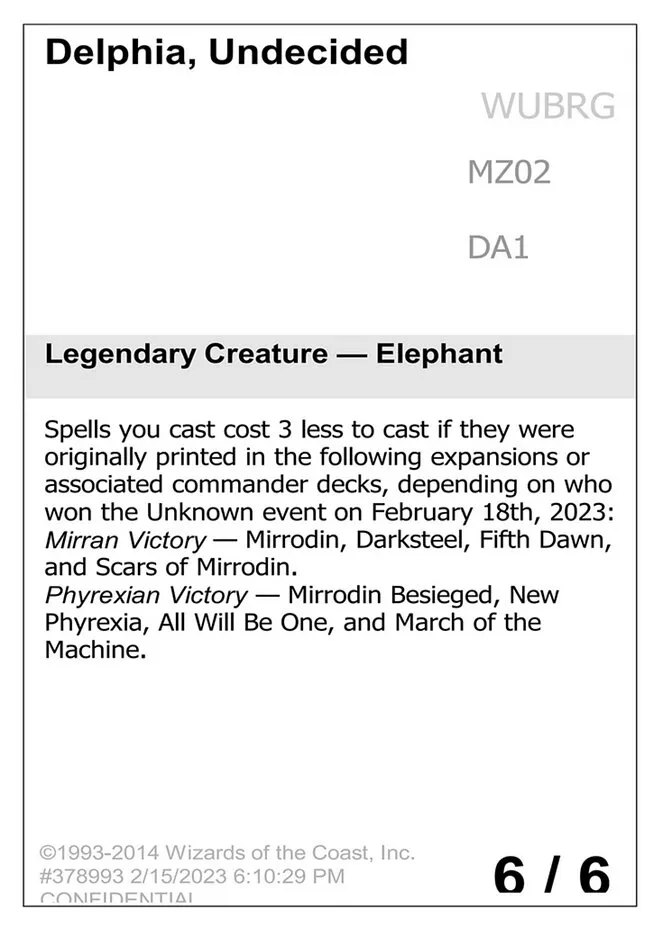 2023 Unknown Event Delphia, Undecided #MZ02 mythic card image