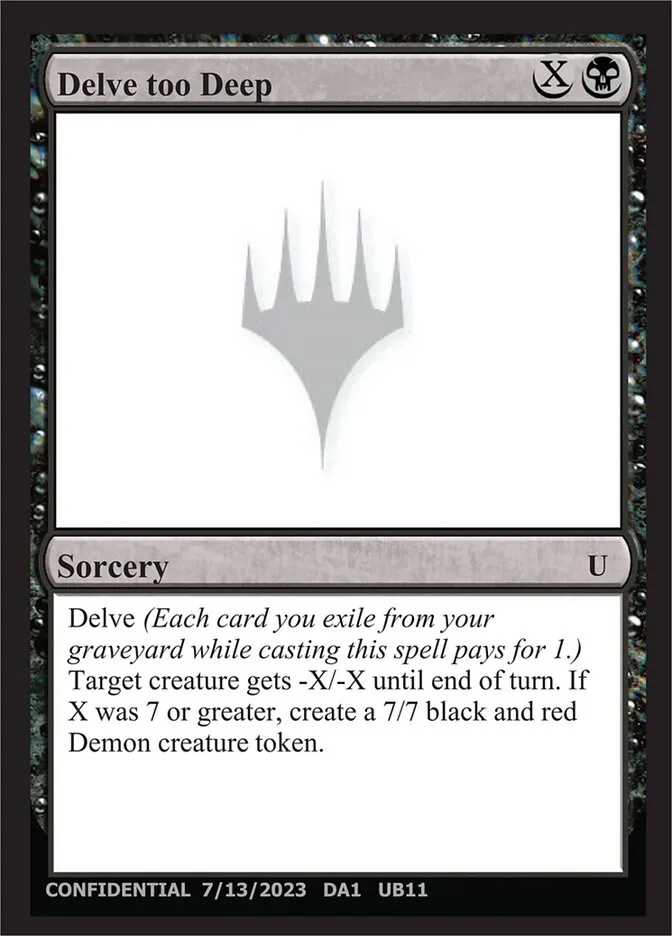 2023 Unknown Event Delve too Deep uncommon #UB11 uncommon card image