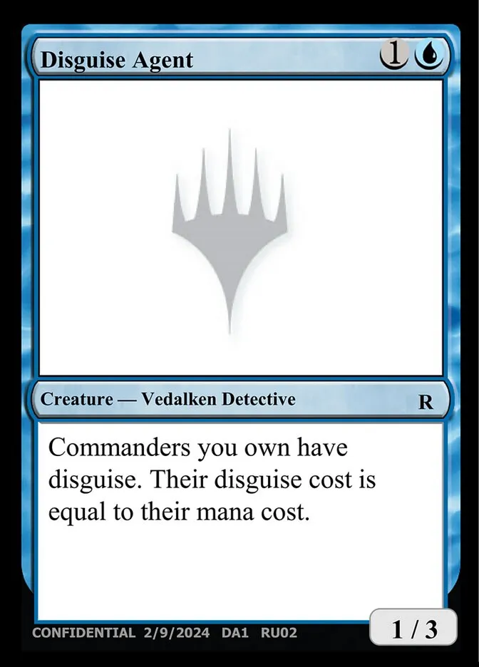 2023 Unknown Event Disguise Agent #RU02a rare card image