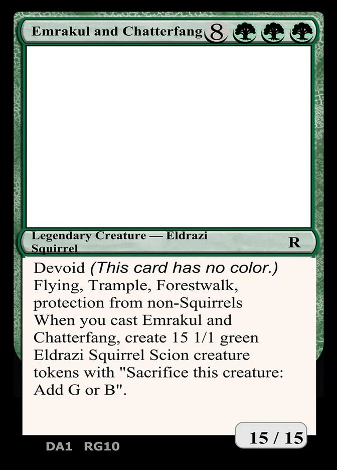 2023 Unknown Event Emrakul and Chatterfang #RG10 rare card image