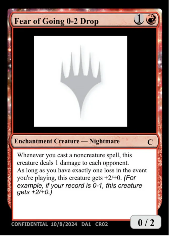 2023 Unknown Event Fear of Going 0-2 Drop #CR02 common card image