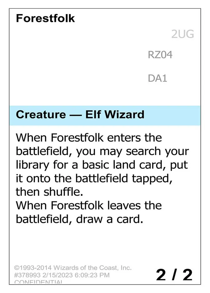 2023 Unknown Event Forestfolk rare #RZ04a rare card image